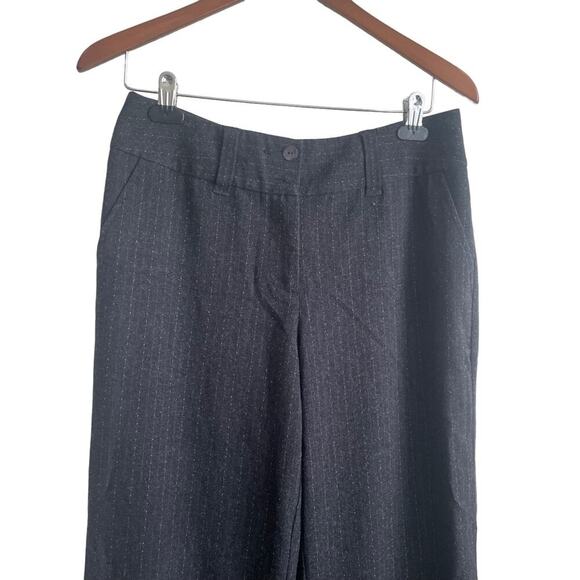 Chicos Women Pants 8 Smokey‎ Gray Straight Leg Pin Stripe Dot Classic Officewear - Picture 10 of 11